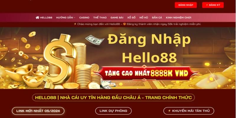 Truy cập link vào nhà cái Hello88 và trải nghiệm 